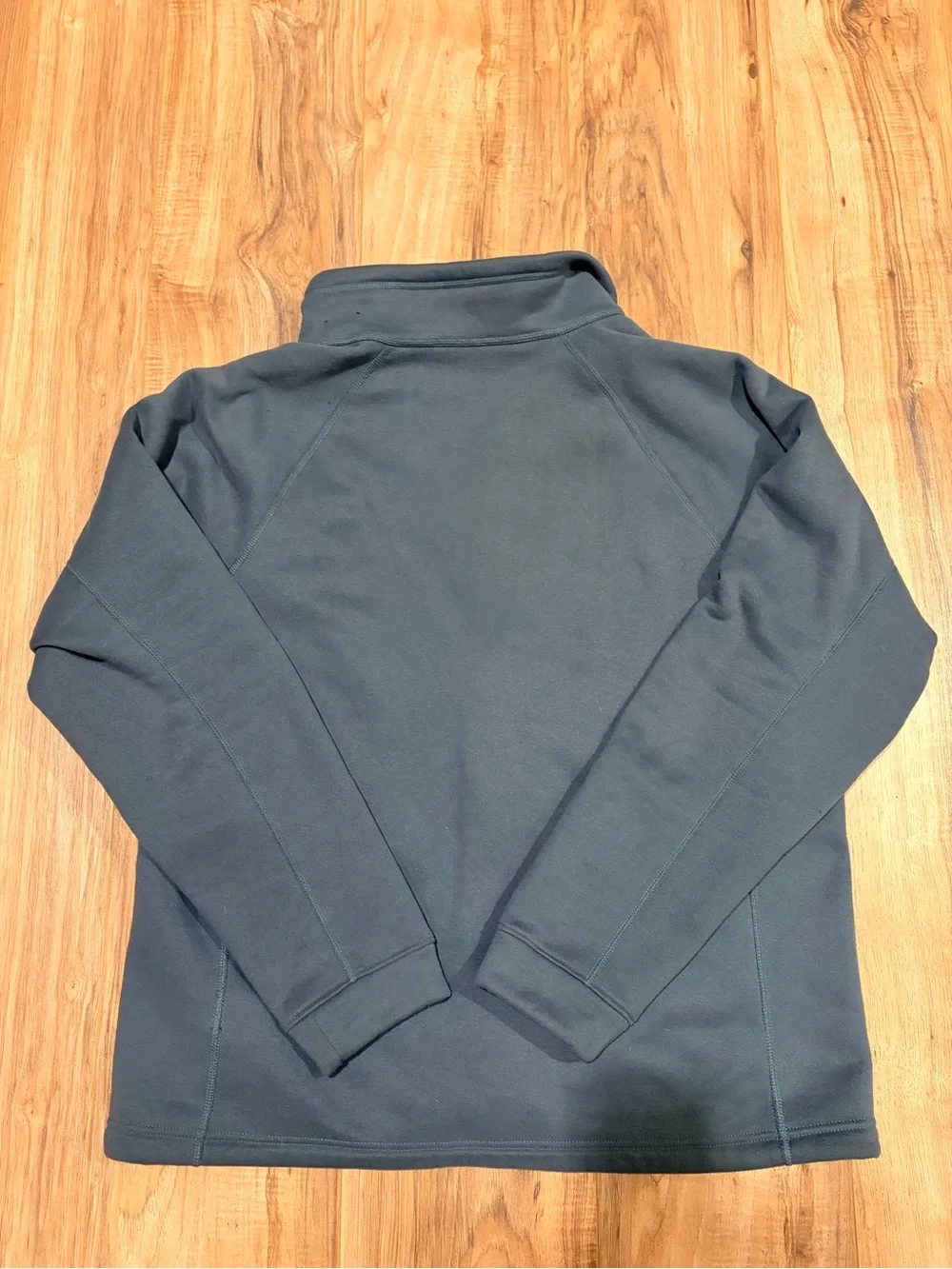 The North Face Slate Blue Zip-Up Fleece with Orange Accents